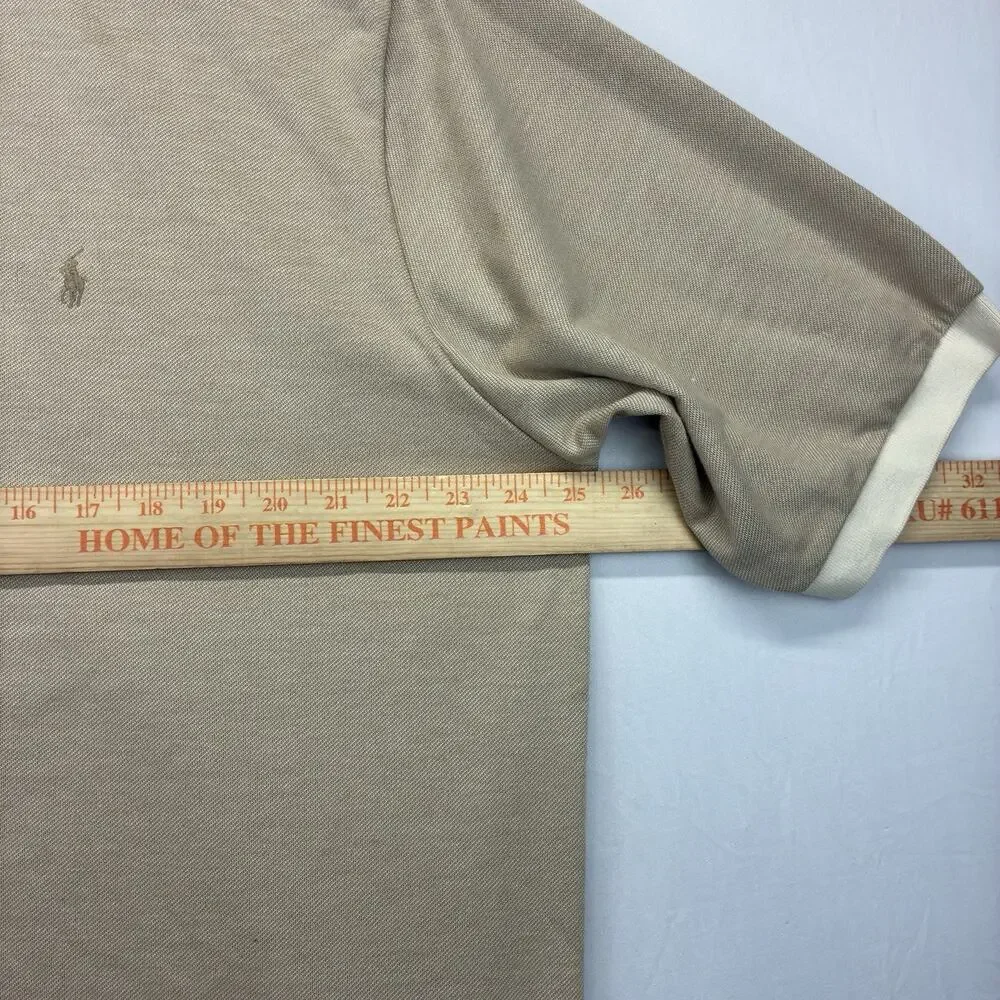 Vintage NWT Polo Golf Ralph Lauren Men’s XL Tan Cotton Polo Shirt Pony Logo